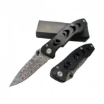 Damast-Taschenmesser EDC-Taschenmesser mit CNC-Aluminiumgriff