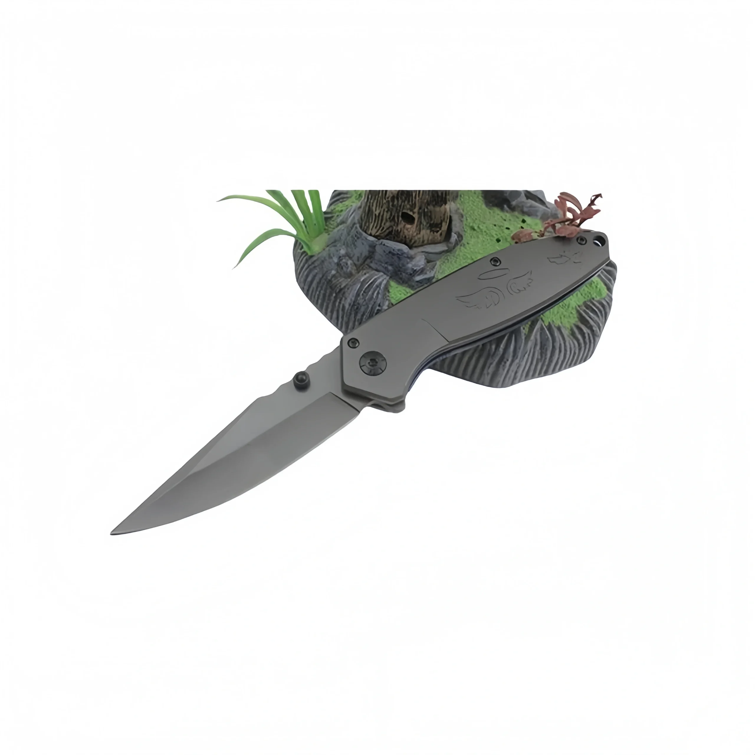 F48-scaled-1.webp Taschenmesser mit Stahlklinge C Taktisches Klappmesser mit Engelsflgel-Emblem und Griffdesign – Bild 1