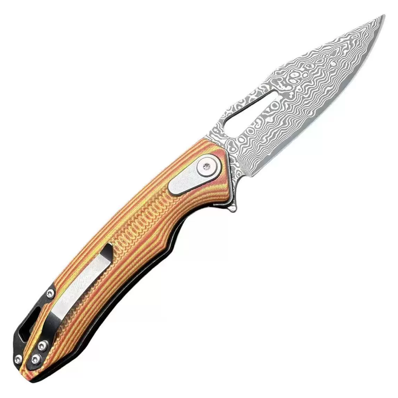 1048428334104-main.png Outdoor EDC Klappmesser - G10 VG10 Damascus Wood – Bild 1