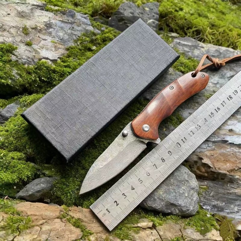manual-clean-800-10.jpg Outdoor EDC Klappmesser - Damascus Wood – Bild 1