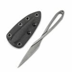 Messer mit feststehender Klinge und dreieckigen Stacheln