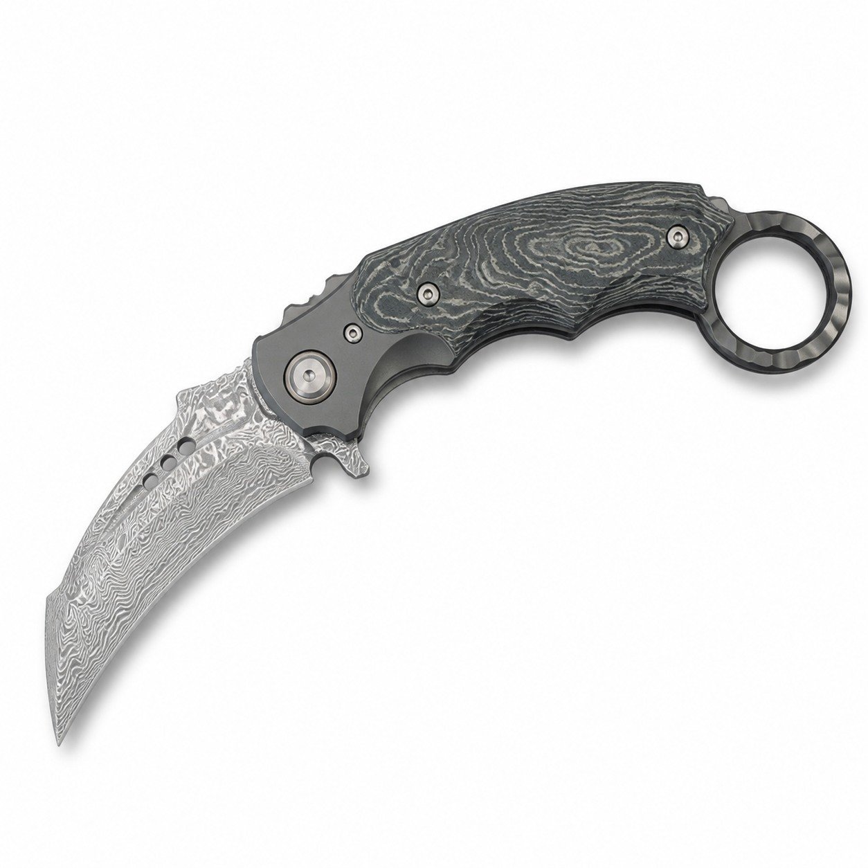 49419-main-white-clean Violent Forest Folding Claws Damast-Karambit-Messer